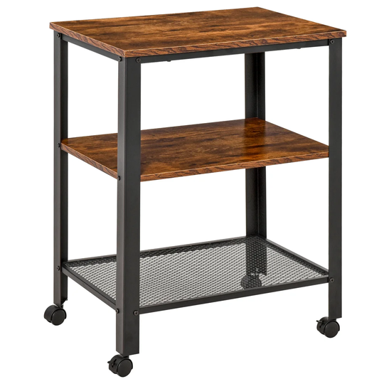 Sonlin 60 Cm Iron Kitchen Trolley with Locking Wheels