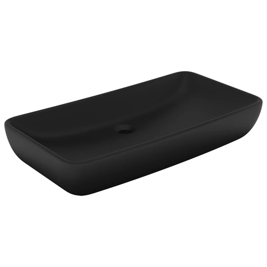 Bralynn Black Ceramic Rectangular Bathroom Sink
