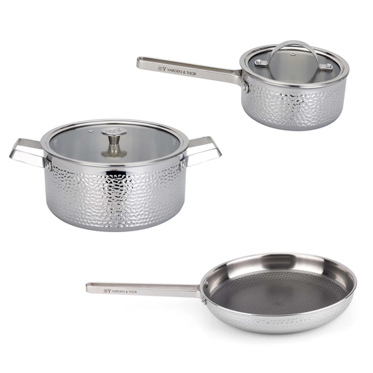 Vargen & Thor Vargen & Thor chrome plated pot set 3 pieces
