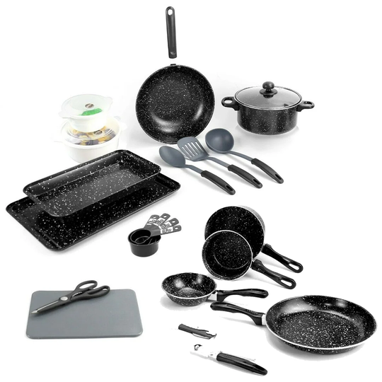 Wayfair Basics™ Clinkscales 21 Pieces Carbon Steel Non Stick Cookware Set