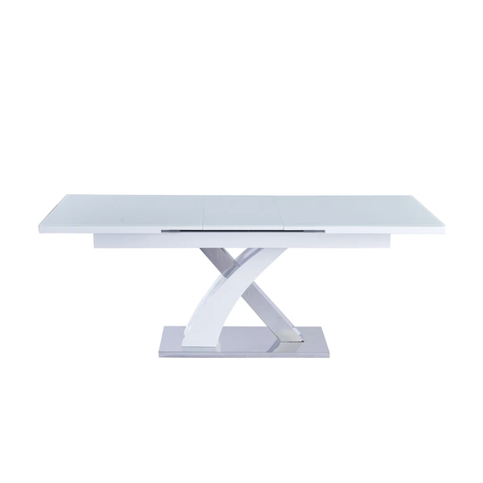 4-6 Seater Extending White High Gloss Dining Table