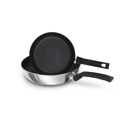 Prestige - 9X Tougher - Frying Pan Twin Pack -Ultra Durable Stainless Steel - Non-Stick - Induction Suitable - Dishwasher And Oven Safe - 21Cm And 29C