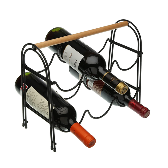 Mueller 6 Bottle Floor Wine Bottle Rack in Black