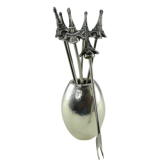 7 Piece Eiffel Tower Olive Picks Utensil Set