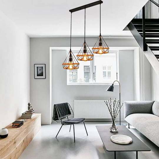 Mortimer 3-Light Kitchen Island Geometric Pendant