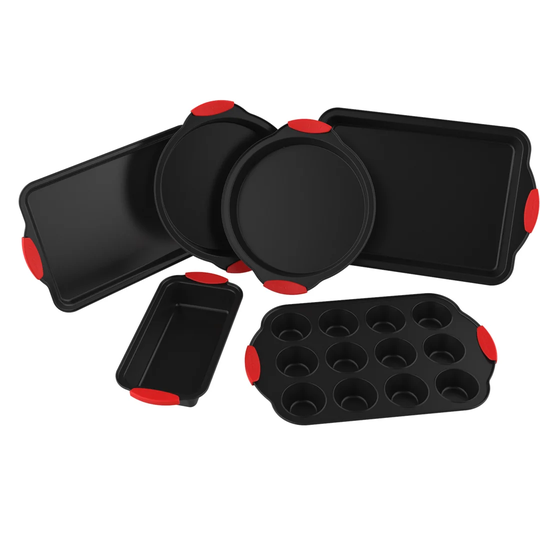 Pure Garden 6 Piece Non-Stick Steel Bakeware Set
