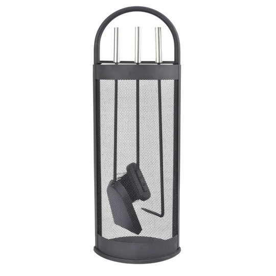 Stylish 4 Piece Steel Fireplace Tool Set
