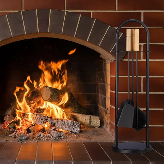 Janet 4 Piece Steel Fireplace Tool Set