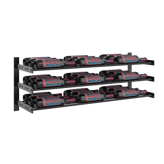 Evolution Series Wine Wall Rack 381Mm (27 Bottles, Matte Black Frames With Matte Black Rods)