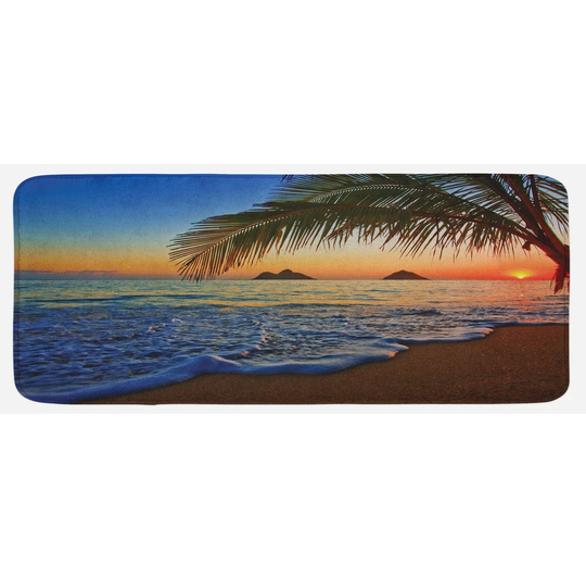 Hawaiian Kitchen Mat Sunrise Lanikai Beach