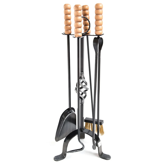 Koa 5 Piece Wrought Iron Fireplace Tool Set
