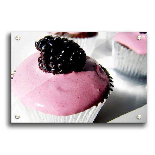 Blackberry Cupcake Pink - Unframed Photograph Print on Acrylic