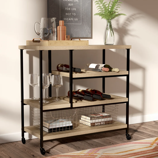Santa Clarita 91 Cm Kitchen Trolley with Locking Wheels