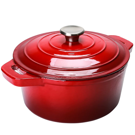 Enameled Cast Iron Dutch Oven With Lid 4.2 Litre/24 Cm, Non-Stick Cookware Pot Casserole, Long-Lasting Cast Iron Cookware For Steam Braise Bake Broil