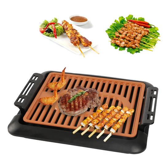 Household Indoor Electric Grill Outdoor Bbq Skewers Barbecue Machine Electric Grill Pan(uk Plug 220v)