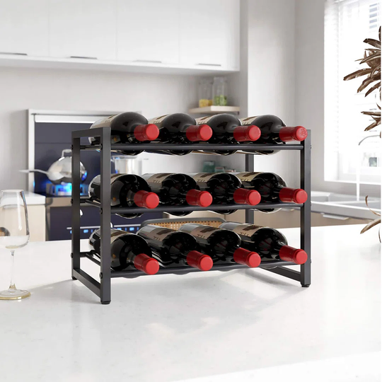 Industrial Metal Wine Rack, Free Standing Wine Storage Holder