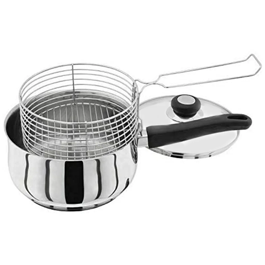 Christopher Stainless Steel Induction Deep Chip Pan Deep Fryer ROBUST Stainless Steel Basket 20Cm