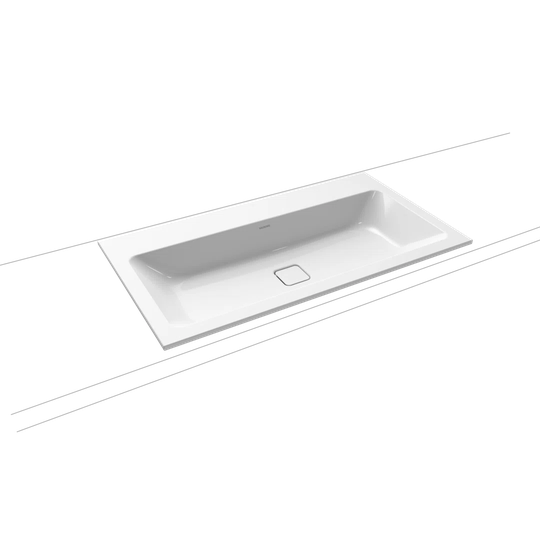 Cono White Steel Enamel Rectangular Bathroom Sink