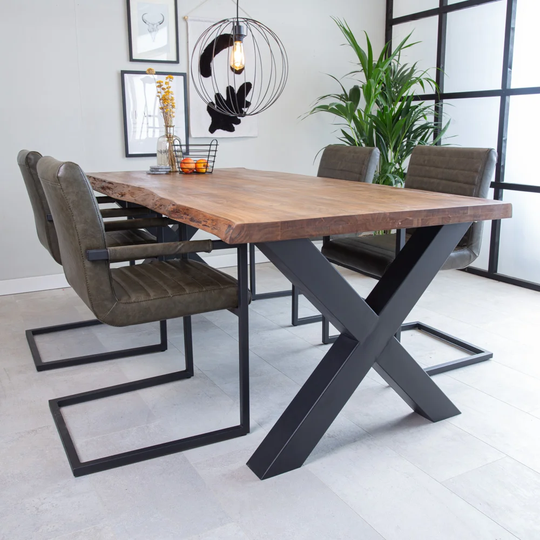 Bollman Acacia Solid Wood Trestle Dining Table