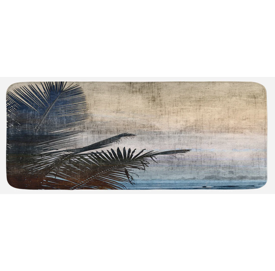 Planterra Hawaiian Grunge Palm Trees Kitchen Mat