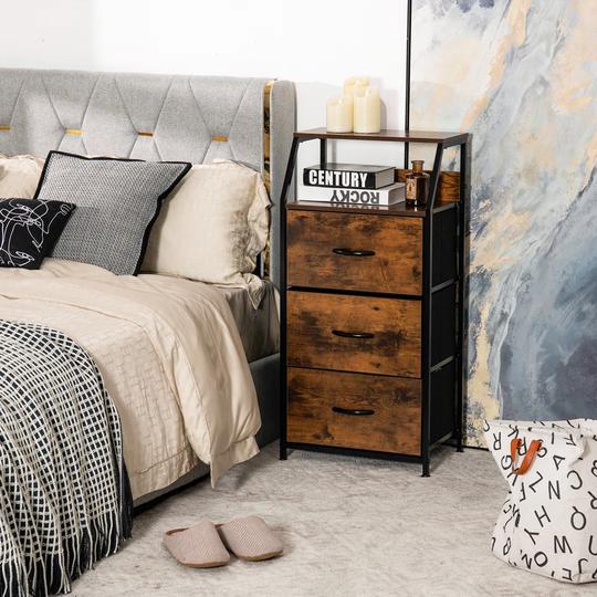 Foyil 3 Drawer Bedside Table