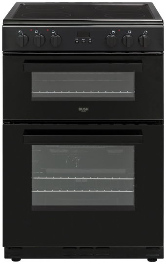 Bush BDBL60ELBX 60cm Double Oven Electric Cooker - Black
