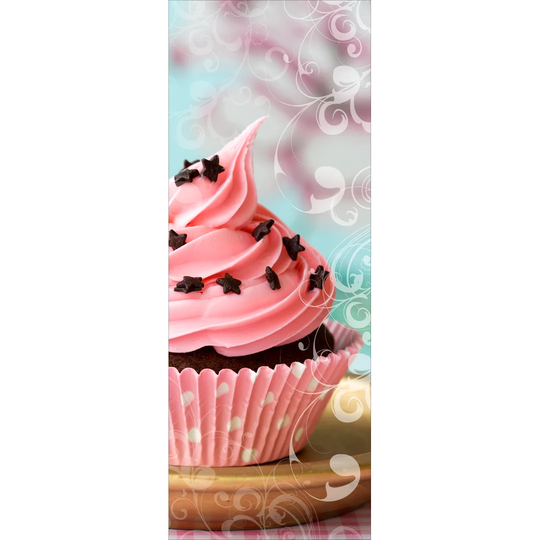 Pink Muffin Painting Print Glass Art