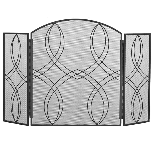 Reflection 3 Panel Steel Fireplace Screen
