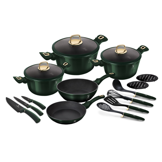 (Emerald) Berlinger Haus 17 Pcs Cookware Set