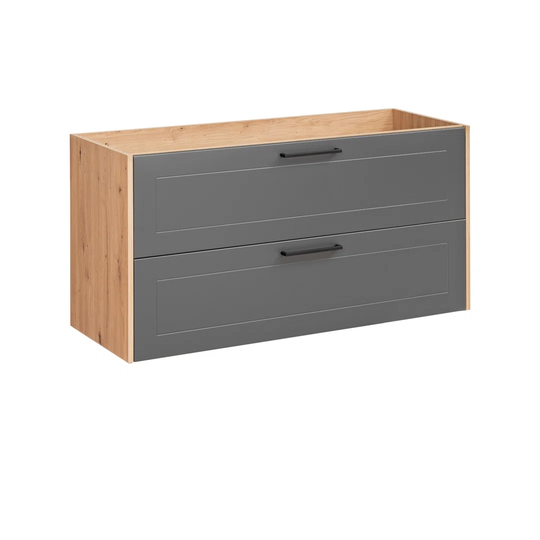 Evelyn-May 120Cm Wall Mounted Single Bathroom Vanity Base Only in Grey/Brown