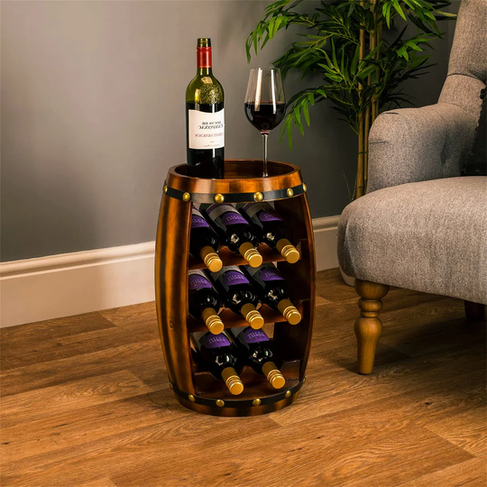 Collinsburg 8 Bottle Floor Wine Bottle Rack in Oak