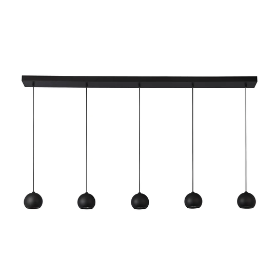 Baez 5 Light Matt Black Bar Pendant