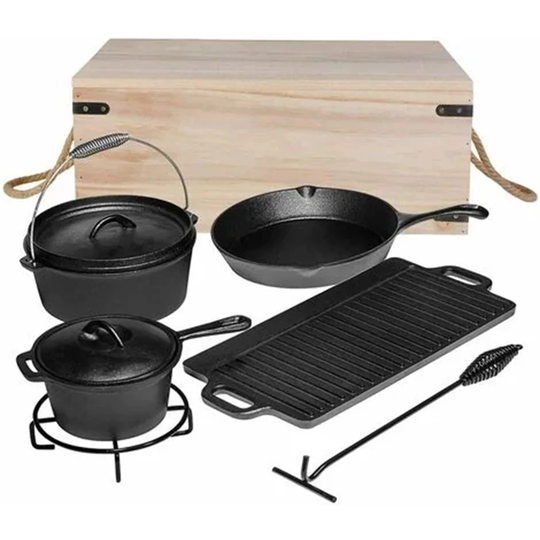 Wipin 7 Piece Cast iron Cookware Set