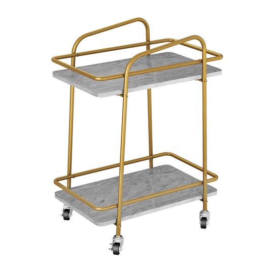 Serving Trolley Kitchen Trolley 2 Tier Storage Trolley Mobile Trolley With Unique Metal Handle Storage Trolley Organiser Trolley On Wheels For Laundry