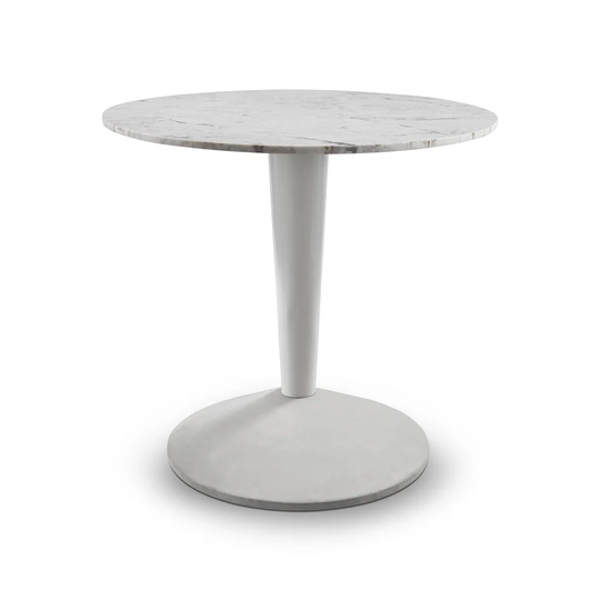 Shelese 80cm Genuine Marble Pedestal Dining Table