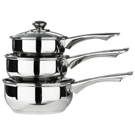 All Home 3 Pieces Stainless Steel Non Stick Cookware Set