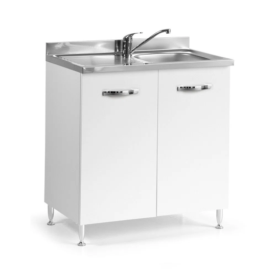 80X50 Cm Sinks With Two Ash White Doors