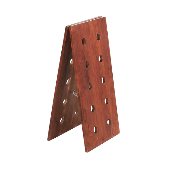 Panama 20 Bottle Solid Wood Floor Wine Bottle Rack in Brown