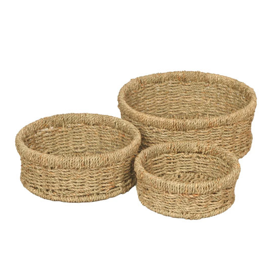Seagrass Wicker 3 Piece Basket Set