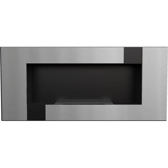 Wall-Mounted Ethanol Fireplace Delta2 Black with Glazing
