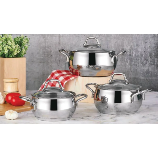 Morristown 3 Pieces Stainless Steel Cookware Set