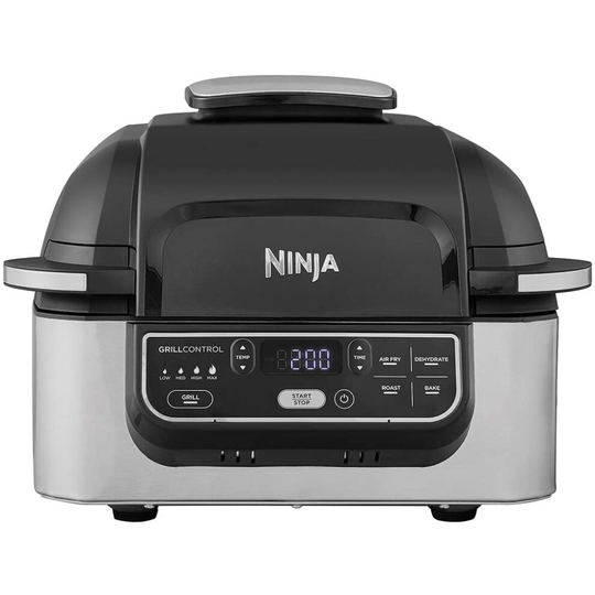 Ninja Foodi Health Grill and Air Fryer [AG301UK] 5.7 Litres, Brushed Steel and Black
