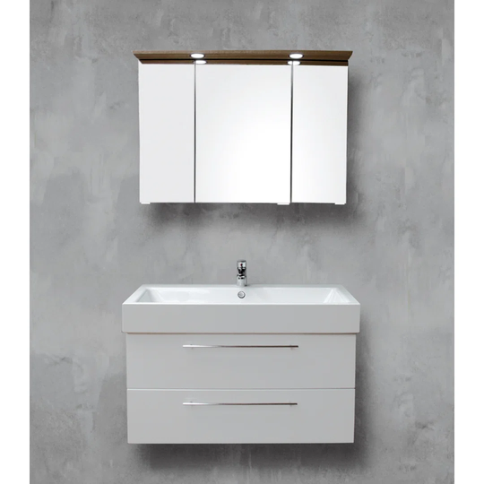 Puro Warm Grey Steel Enamel Rectangular Bathroom Sink with Overflow