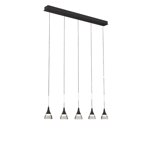 Dalmatia 5 - Light Kitchen Island Bell LED Pendant with Acrylic Accents