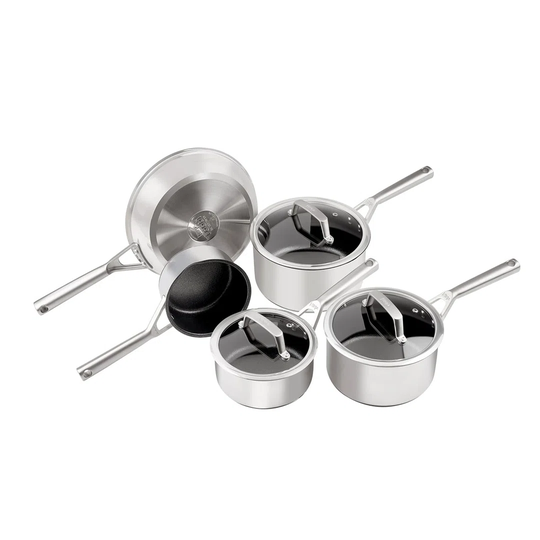 Foodi ZEROSTICK 5-Piece Pan Set, Stainless Steel, [C65000UK] Non-Stick, Induction Compatible