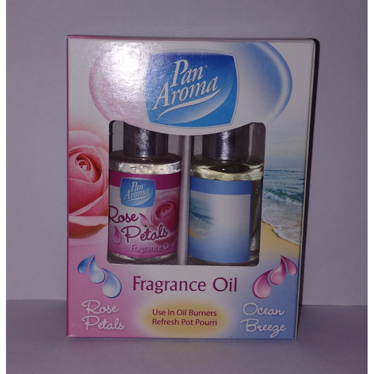 (Rose Petals & Ocean Breeze) PAN AROMA FRAGRANCE OIL FOR OIL BURNERS DIFFUSERS 10ml