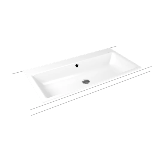 Puro Matt White Steel Enamel Rectangular Bathroom Sink