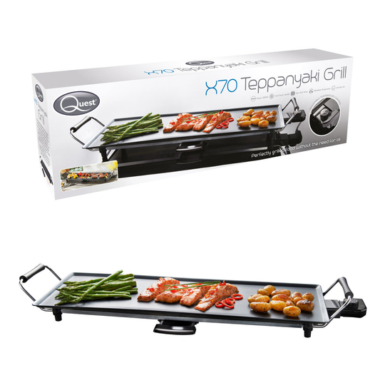 Quest 32529 70cm Large Party Teppanyaki Grill / Non-Stick / 1800W