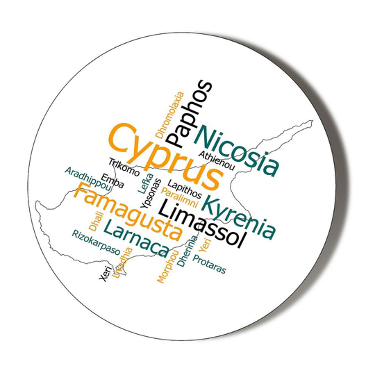 CYPRUS CITIES MAPPED Small 75mm Fridge Magnet Bottle Opener