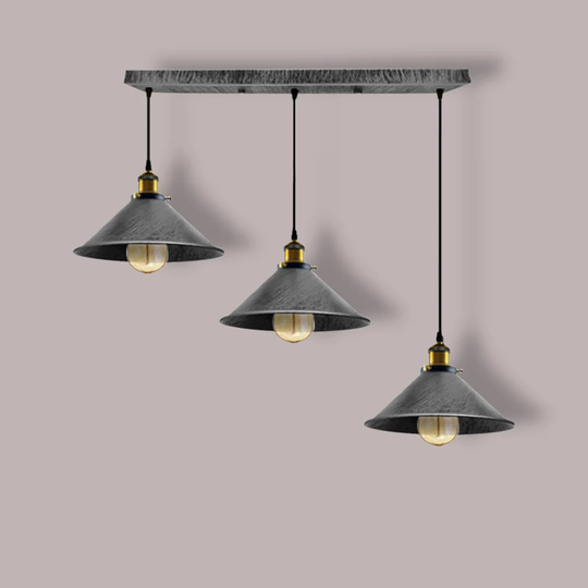 Lucas 3 - Light Kitchen Island Cone Pendant